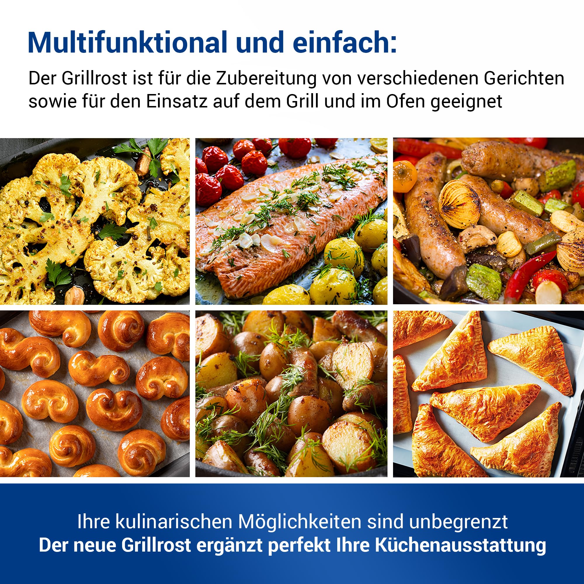 VIOKS Grillrost Backofen Ersatz für AEG Elеctrolux Juno Zanussi 3546220033 | Backofenrost Gitter Ofenrost Grillgitter Backrost Bratrost Ofengitter Gitterrost, ersetzt 354622003/3, 420x350mm, für Herd