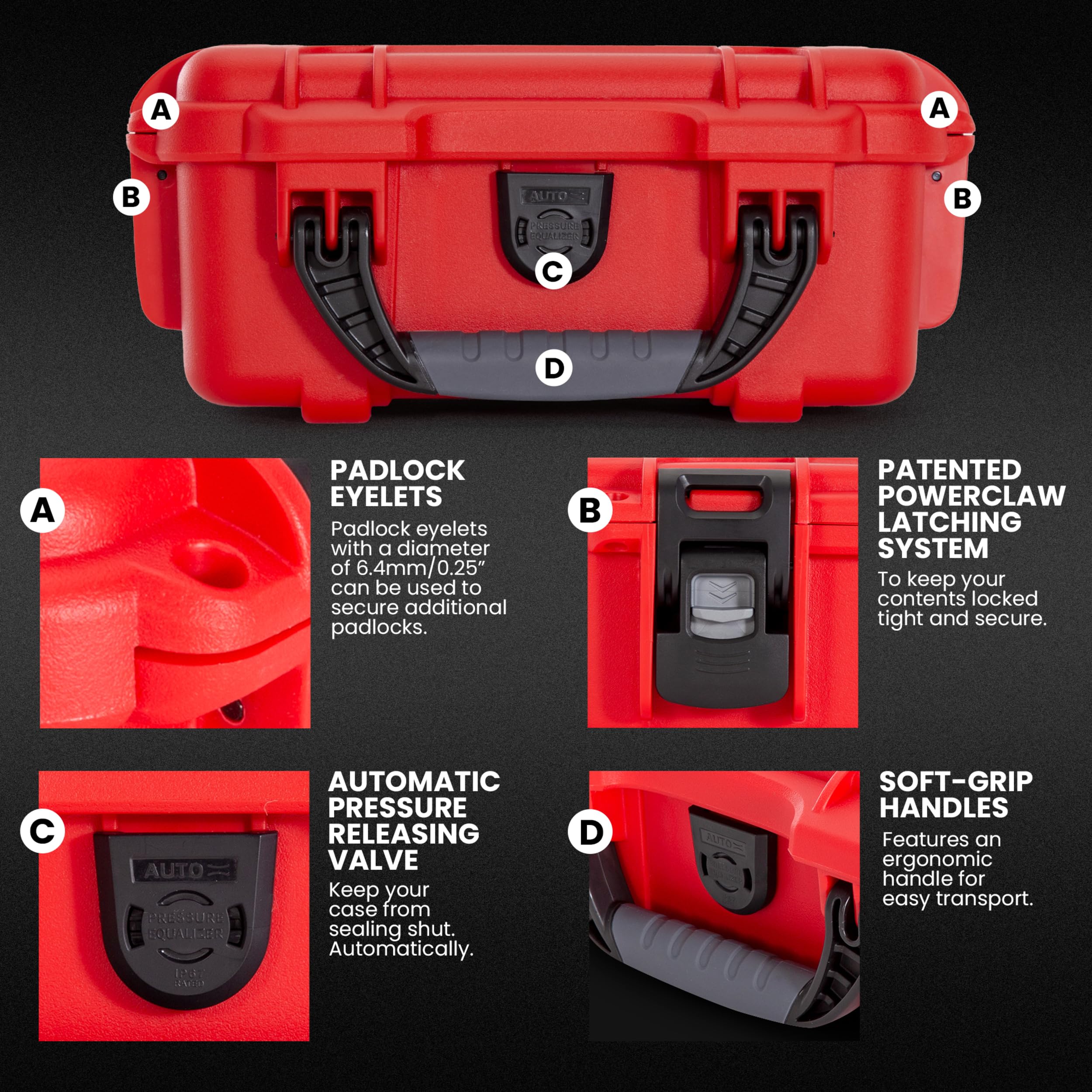 904 - Nanuk Kit de primeros auxilios (vacío) con divisor y organizador de tapa