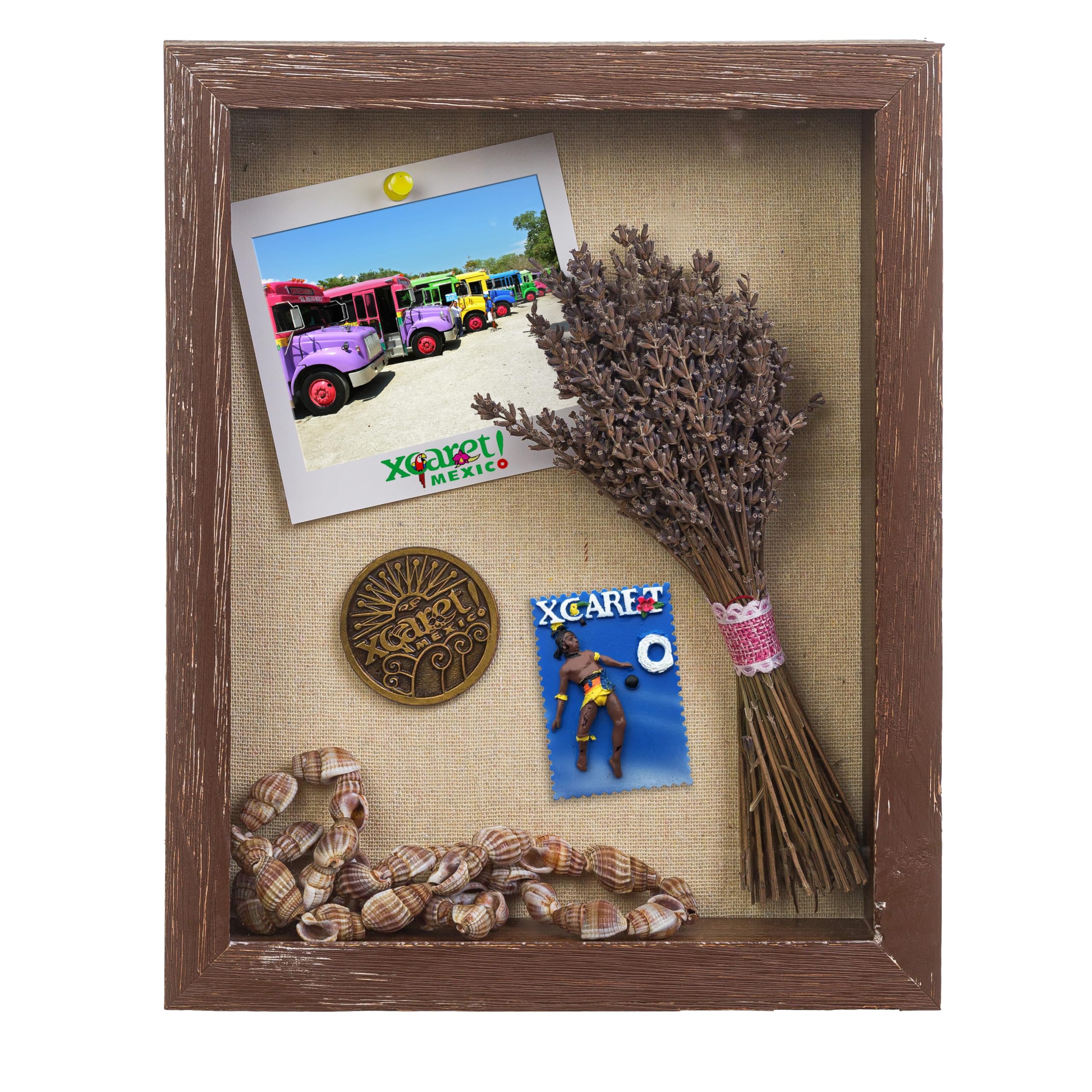 Shadow Box Picture Frame 12x16 Weathered Brown Natural Rustic Solid Wood