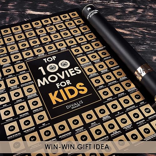 Miniatura 5 de Póster de películas para niños para raspar - Mapa de lista de deseos de los 100 mejores niños - Póster de cine para niños rascador grande - Tabla de