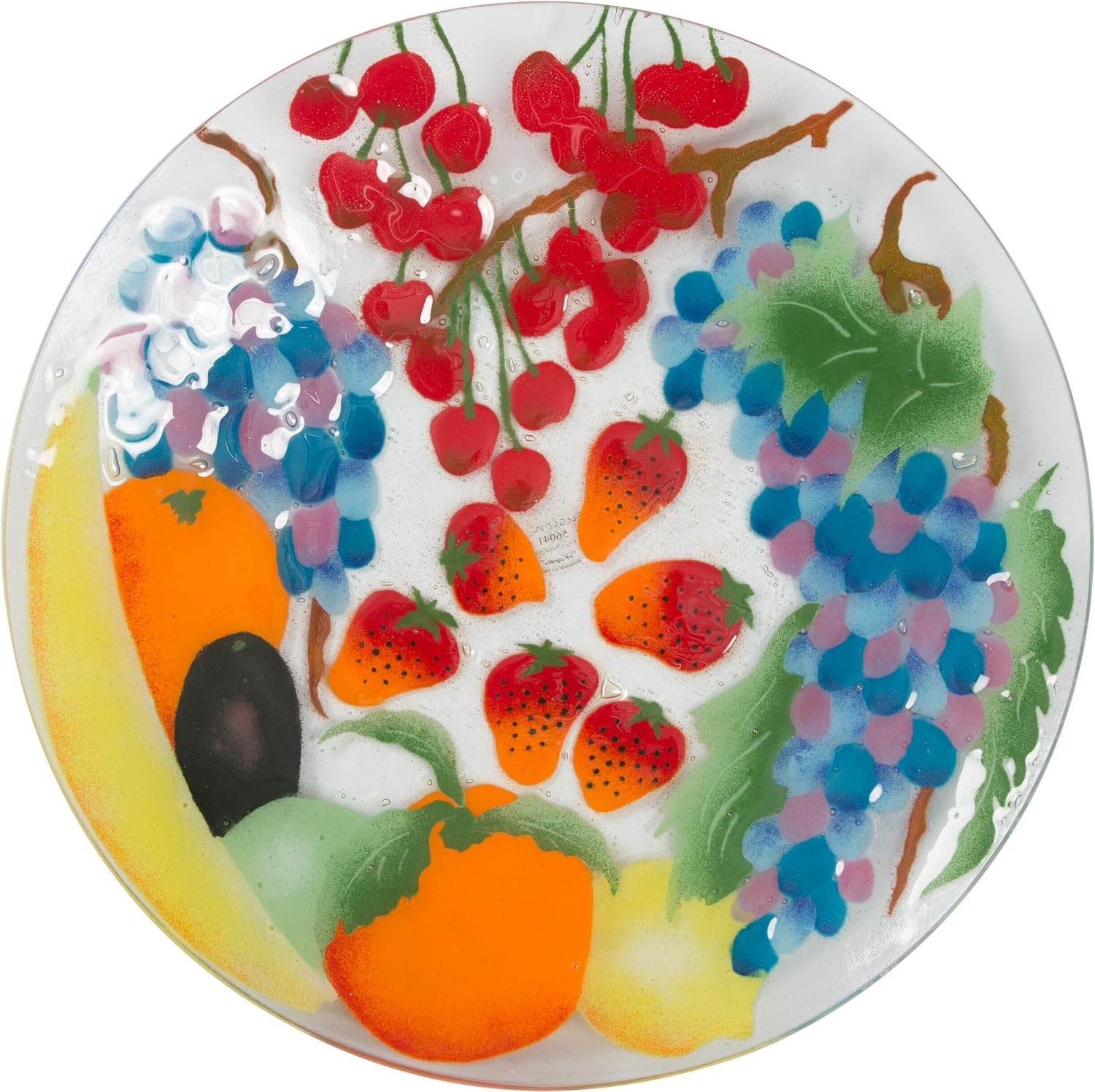 Fusion Art Glass Fruit 14" Round Serving Plate Amazon.co.uk Home