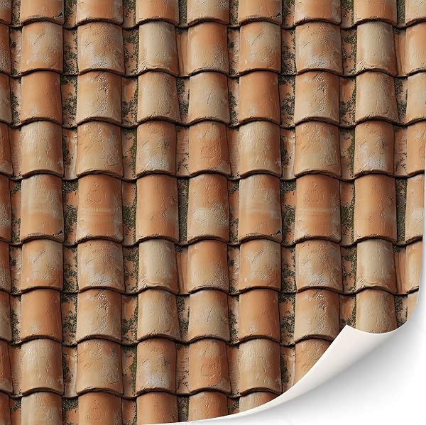 3 feuilles de tuiles et bardeaux autocollants pour maisons de poupée à l'échelle 1:12 (tuiles de toit en pierre) - 5
