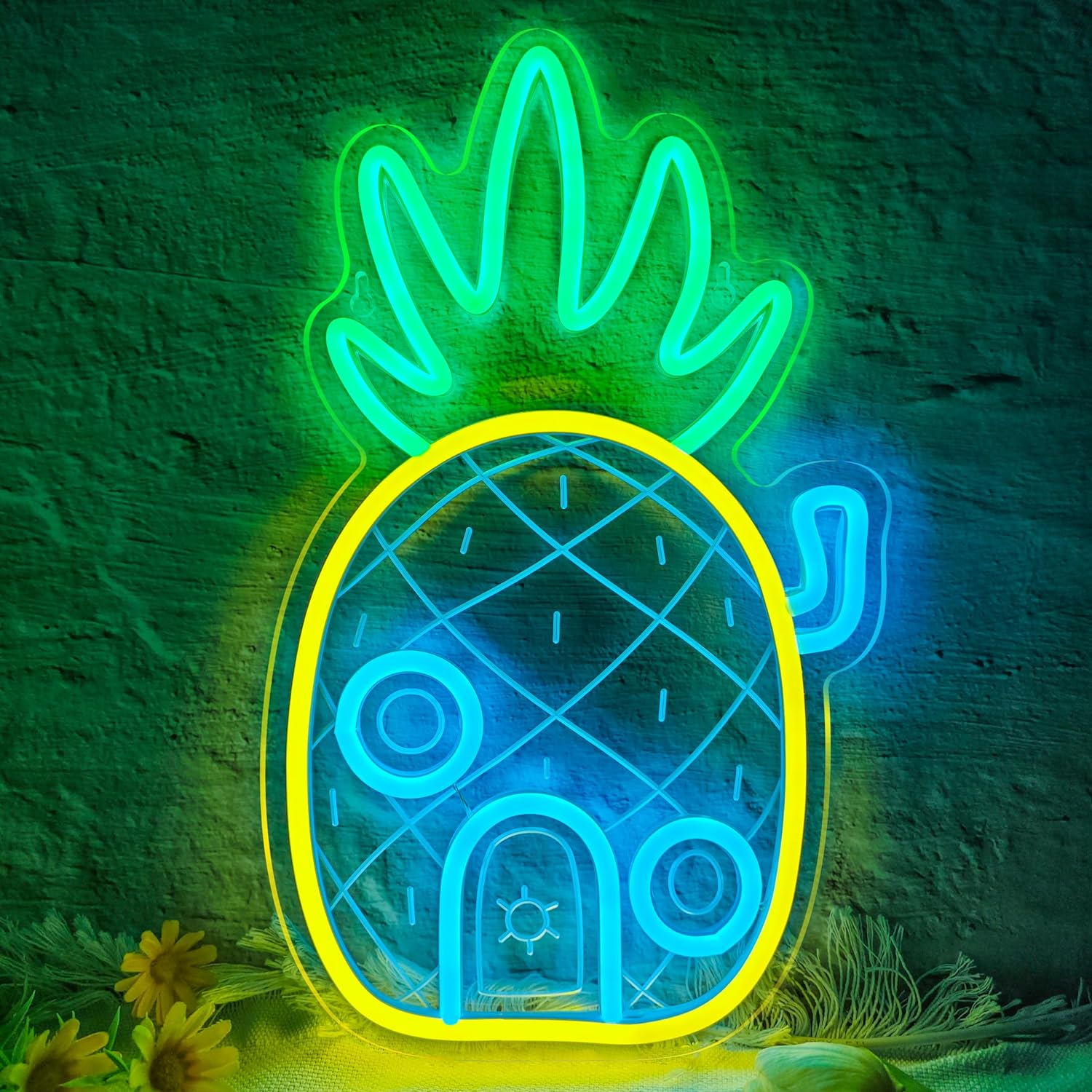 Pineapple House Neon Sign Dimmable Under Sea Pineapple LED Neon Signs for Wall Decor,Ocean Theme Neon Lights Signs for Kids Room Bedroom Decorations Gifts for Kids