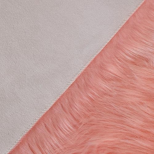 Miniatura 5 de Alfombra de piel sintética de piel de oveja, esponjosa, esponjosa, rosa, de 3 x 4 pies, para dormitorio, mesita de noche, para el suelo, la sala de
