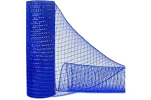 Ribbli Royal Blue Metallic Mesh Ribbon for Patriotic and Festive Decorations