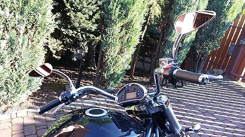 Miniatura 5 de Espejos universales cromados y negros con calavera para Yamaha FZ-09 2014-2017FZ1 N 2006-2015XSR