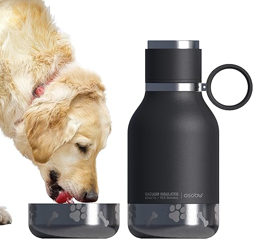 Miniatura 6 de Asobu Buddy Bottle una botella de agua aislada de acero inoxidable con cuenco de agua removible para perros y recipiente de almacenamiento para