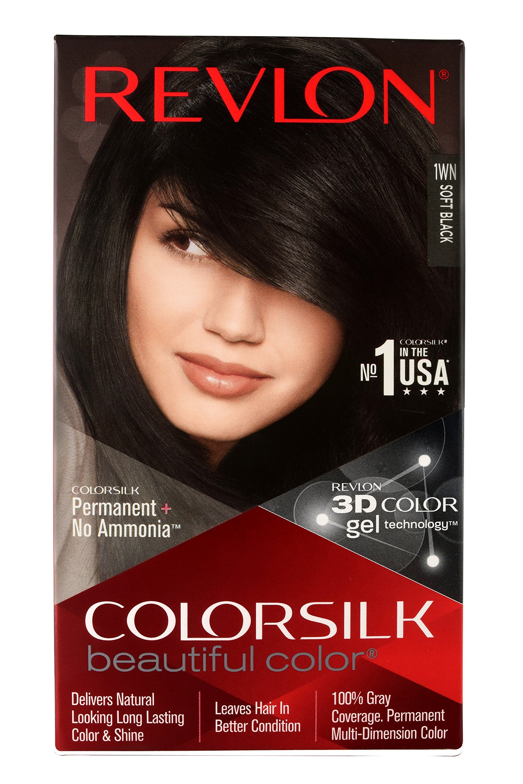 Colorsilk Beautiful Color, Permanent Hair Color with Keratin, 40ml + 40ml + 11.8ml - Soft Black 1WN (Pack of 1)