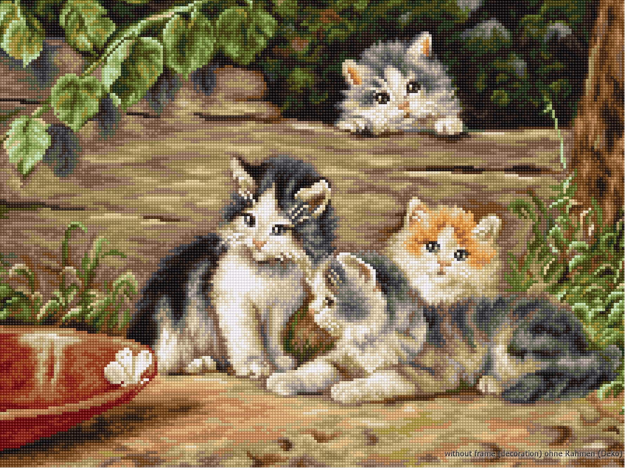 Luca-S Counted Cross Stitch kit Cats Friends 36.5x28.5cm