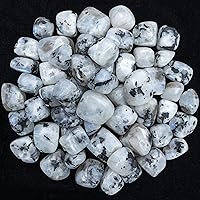 Vista 2 de Crocon Piedra lunar arcoíris de 1 libra, piedras y cristales a granel de más de 2000 quilates, kit de cristal natural para curación de Reiki pulido