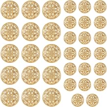 HINZIC 36pcs Gold Sewing Button, Retro Hollow Round Button Set, 18mm/23mm Plastic Sewing Accessories for Blazer Coat Uniform Shirt Suit Jacket