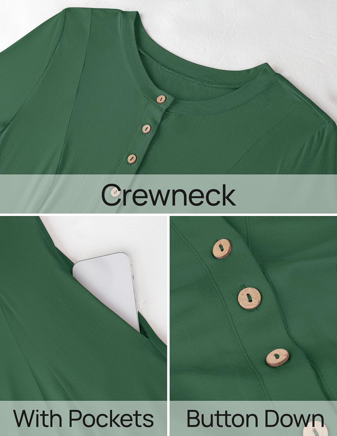 ZESICA Women's Elegant Maxi Dresses 2026 Fall Long Sleeve Button Casual A Line Boho Flowy Dress with Pockets - Image 7