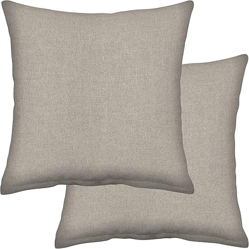 Honeycomb Almohada cuadrada jaspeada para interiores y exteriores, color gris pardo macizo relleno de fibra reciclada, resistente a la intemperie, Honeycomb Almohada cuadrada jaspeada para interiores y exteriores, color gris pardo macizo relleno de fibra reciclada, resistente a la intemperie,