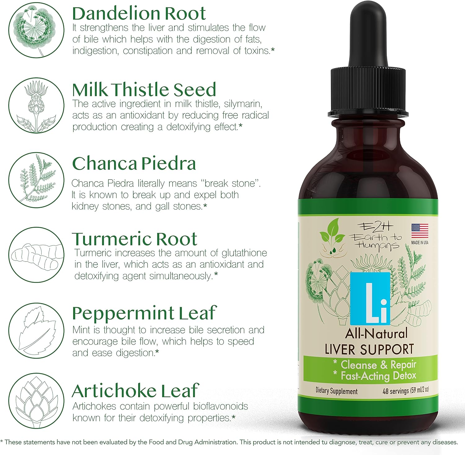 Gentle Liver Cleanse and Detox - All-Natural Liver Support Supplement - Revitalize Your Liver and Your Health - Highly Absorbent Liquid Formula with Milk Thistle, Chanca Piedra – 48 Servings : Health & Household