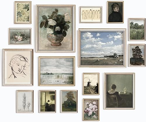 97 Decor Impresiones artísticas vintage grandes de 11 x 14 pulgadas, decoración de campo francés para dormitorio, carteles botánicos, pinturas de