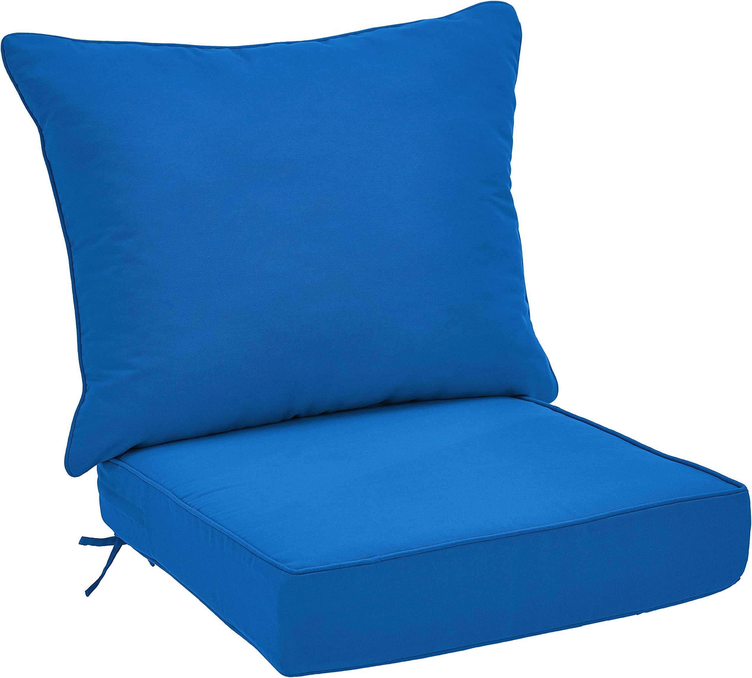 Amazon BasicsDeep Seat Patio Seat And Back Cushion- Blue