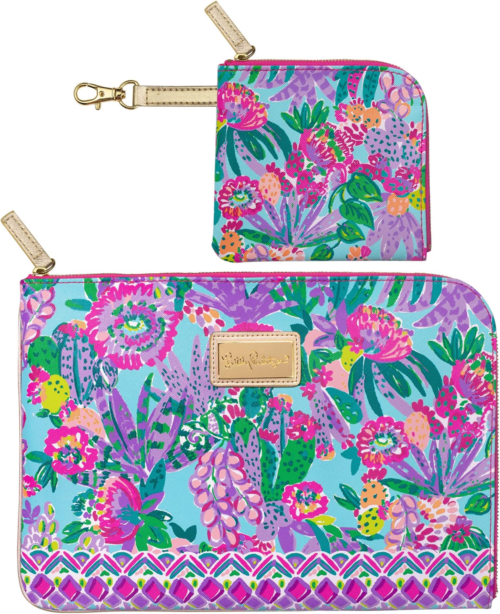 Lilly Pulitzer Padded Tech Sleeve with Zip Pouch for Accessories, Tablet Bag or 13 Inch Laptop Case, Me and My Zesty