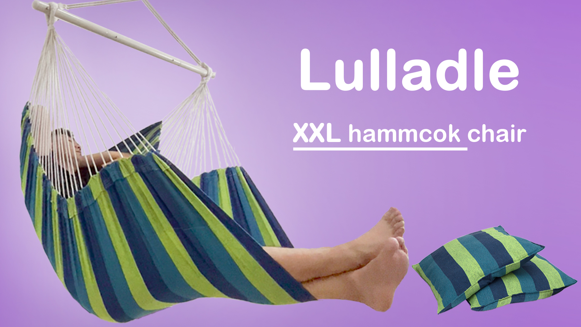 Sorbus Hanging Hammock Chair Swing Seat - 2 Seat Cushions Included