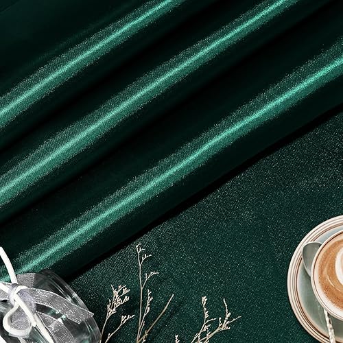 Miniatura 2 de KKJIAF Tela de satén verde cazador, 63 pulgadas de ancho, tela sedosa brillante para vestido, camisas, camino de mesa, servilletas, mantel,