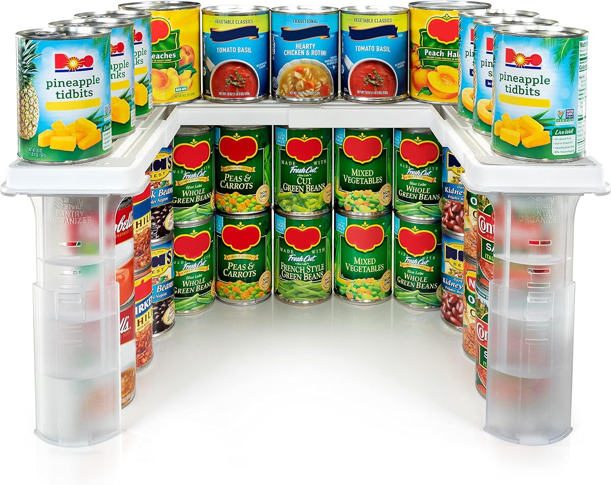 Savvy Shelf Adjustable Pantry & Can Storage Organizer - Kitchen Cabinet - Pantry Organization & Storage Can Organizer for Cupboard