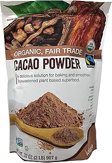 Volupta Organic & Fair Trade Unsweetened Super Food Cacao Powder 32 OZ