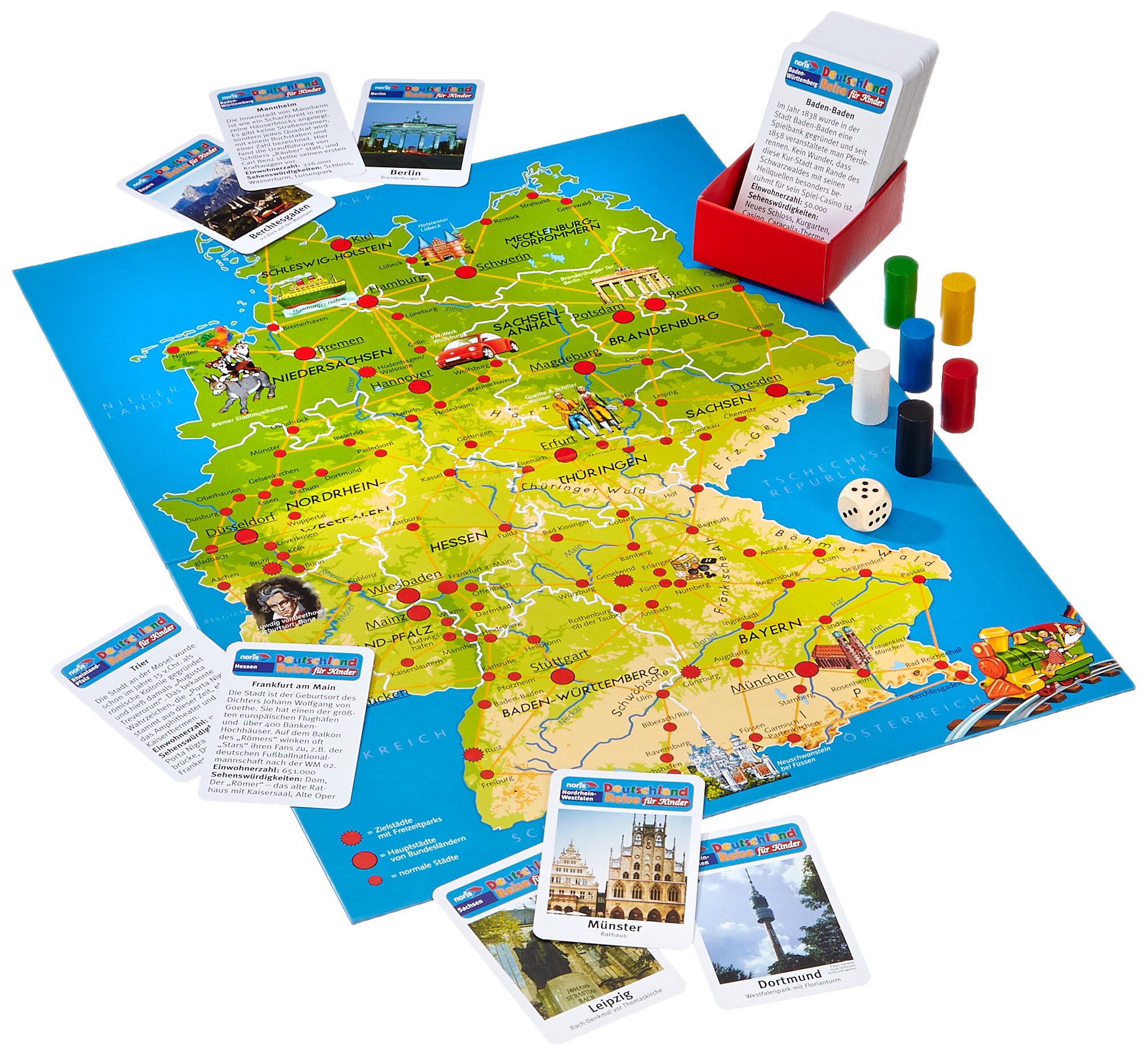 Noris 606013760 - Deutschland Reise für Kinder, Kinderspiel