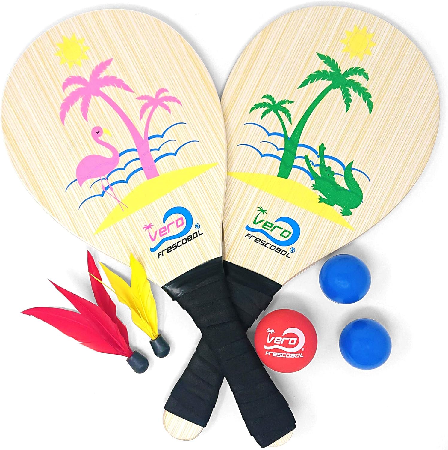 Vero Frescobol Florida Gator and Flamingo Beach Paddleball Starter Set