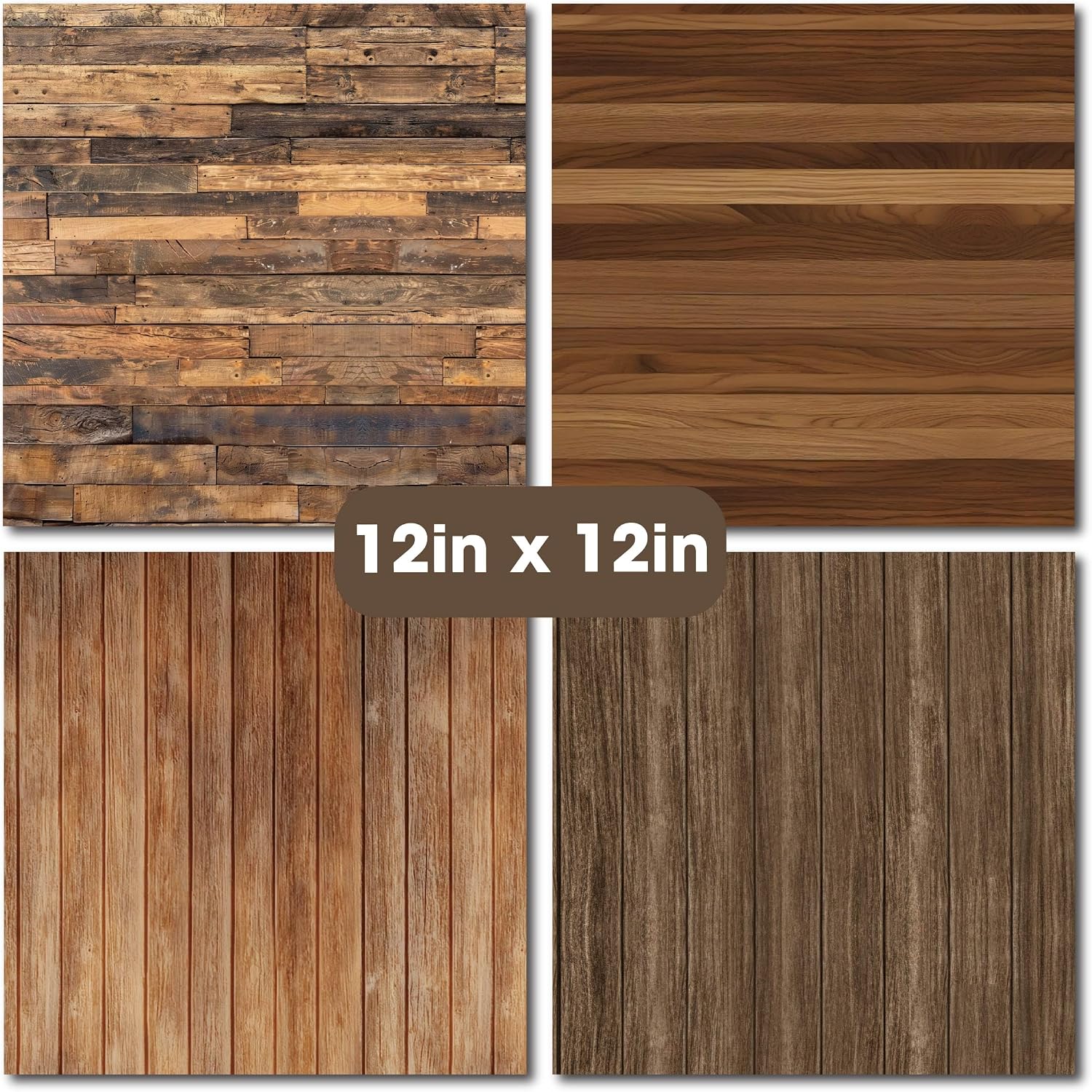 Vintage Wood Texture 12x12 Scrapbooking Cardstock Decorative Paper for Card Making Background Origami Textured Decorative Scrapbook Paper Scrapbook Materials Supplies