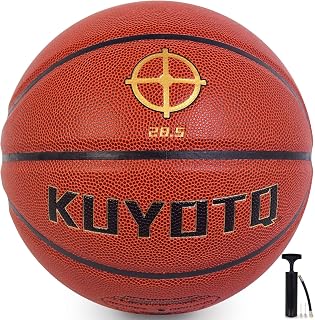 KUYOTQ Kids Toddler Youth Adult Size 3/4/5/6/7 Basketball 22/25.5/27.5/28.5/29.5" Thickened Rubber or Faux Leather Indoor Outdoor Basketball for Boys Girls Womens Mens Basket Ball Gifts