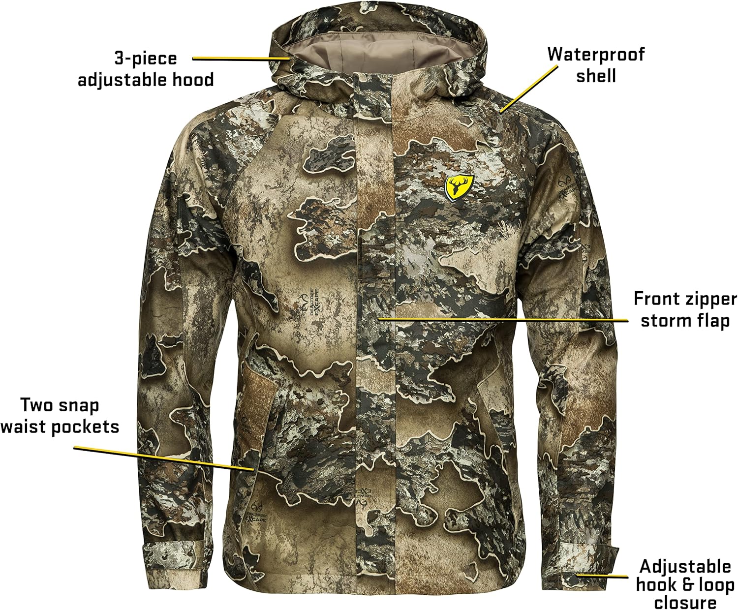 SCENTBLOCKER Drencher Men's Lightweight Breathable Waterproof Camo Rain Jacket - Image 5