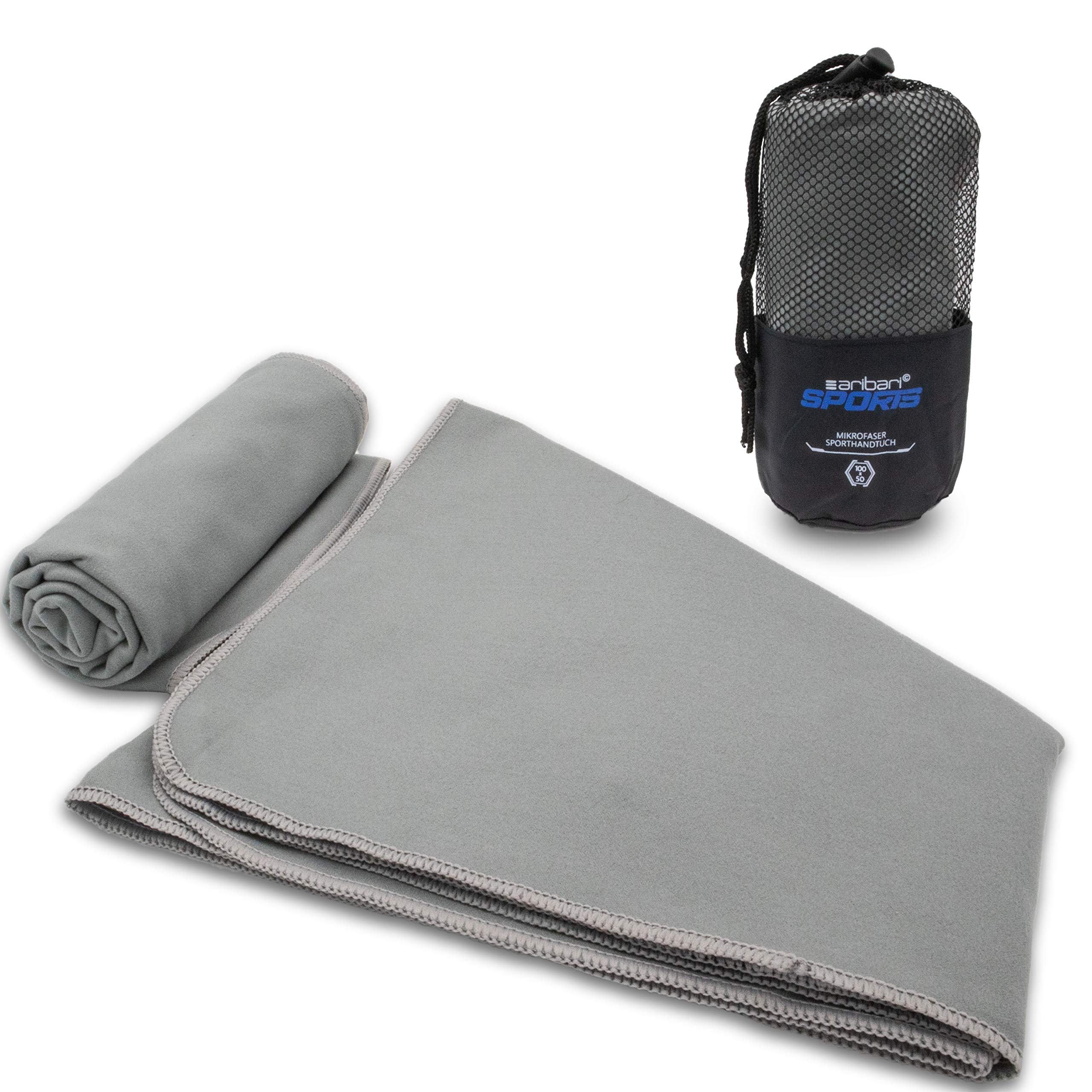 Aribari Sport Towel, microfibre towel, compact, ultra light and fast drying, ideal for fitness and travelling