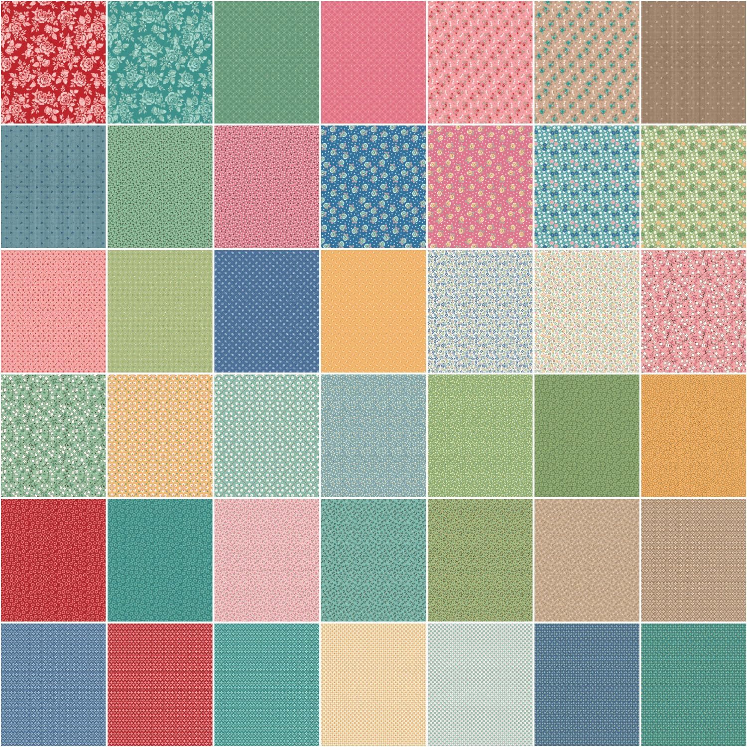 Lori Holt Home Town Rolie Polie 40 2.5-inch Strips Jelly Roll Riley Blake Designs RP-13580-40