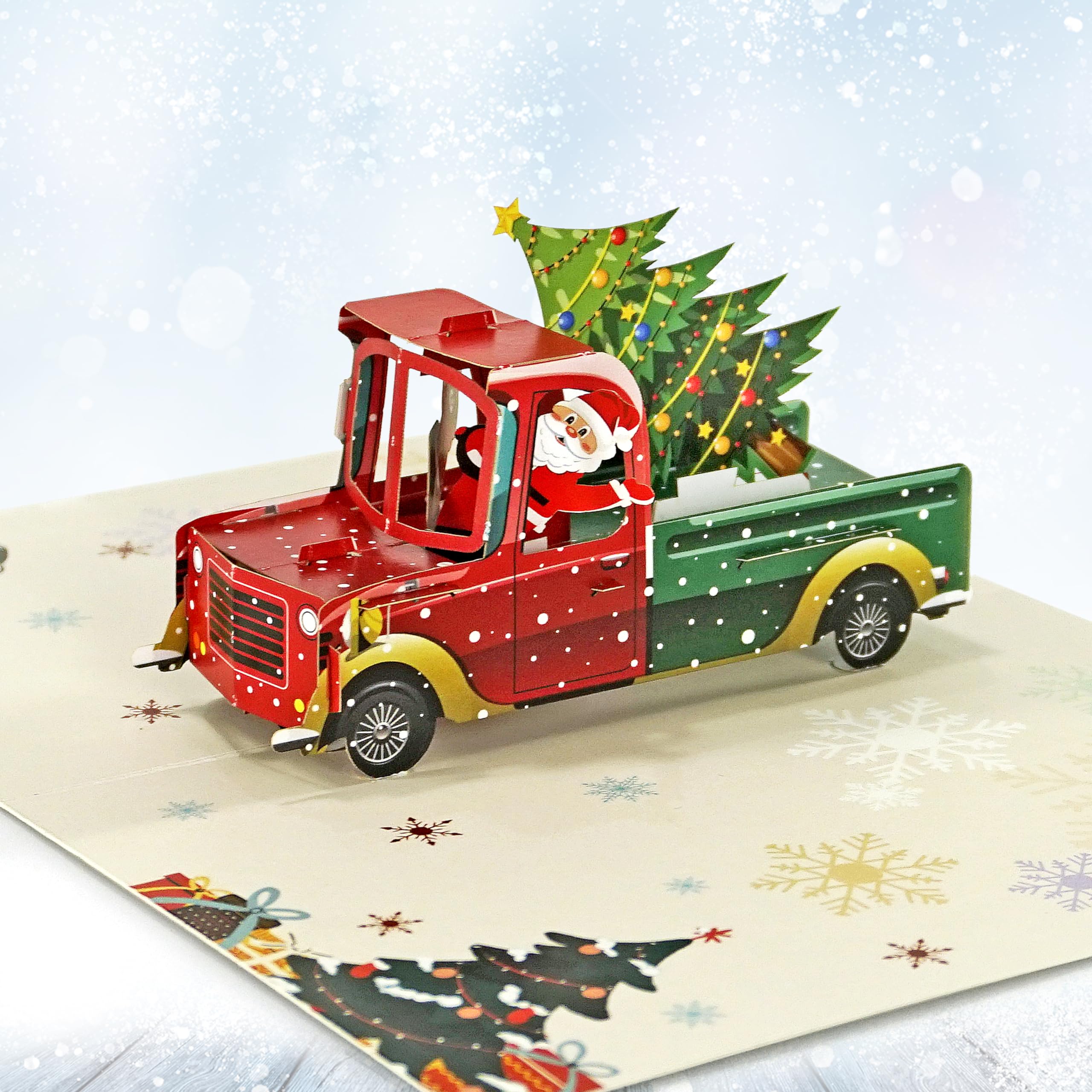 CUTPOPUP Pack 5 Merry Christmas Cards 2025, Pop Up Christmas Cards w Envelope, 3D Xmas Card - Image 3