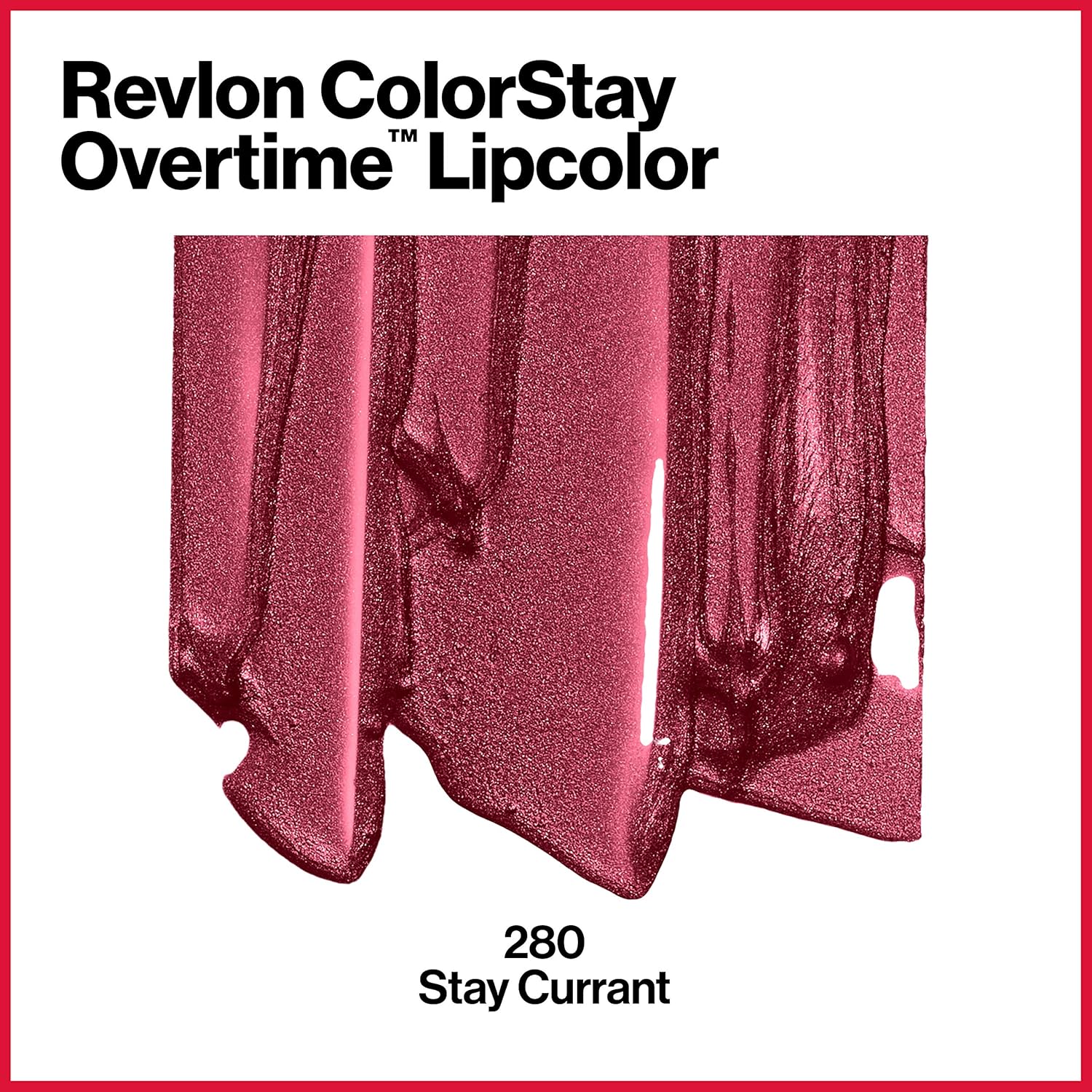 Liquid Lipstick with Clear Lip Gloss by Revlon, ColorStay Face Makeup, Overtime Lipcolor, Dual Ended with Vitamin E in Pink, Infinite Stay Currant (280), 0.07 Oz