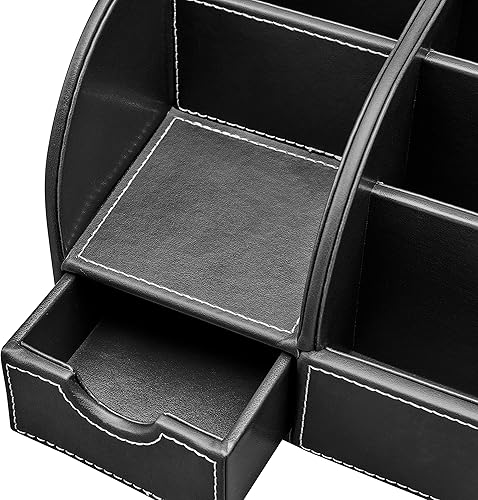 Miniatura 9 de GALLAWAY LEATHER Organizador de escritorio  Organizador de caja de almacenamiento de papelería de oficina, sostiene suministros de escritorio como