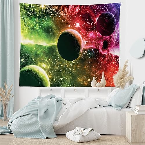 Miniatura 131 de Ambesonne Tapiz gótico, patio con hiedra encantada en la puerta antigua al bosque, colgante de pared ancho para dormitorio, sala de estar, 2-Verde