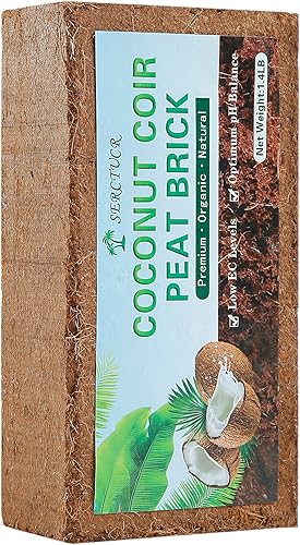 Miniatura 2 de SERCTUCR Ladrillo de fibra de coco comprimido 100% orgánico premium con bajo equilibrio de EC y pH adecuado para plantas y hierbas hortícolas (5)