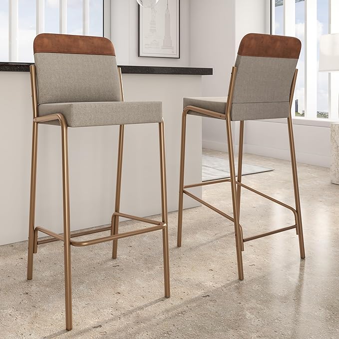 Kit 2 Banquetas Altas Duo Carraro Areia e Rosê