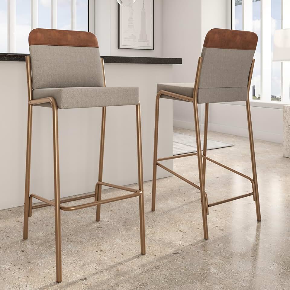 Kit 2 Banquetas Altas Duo Carraro Areia e Rosê