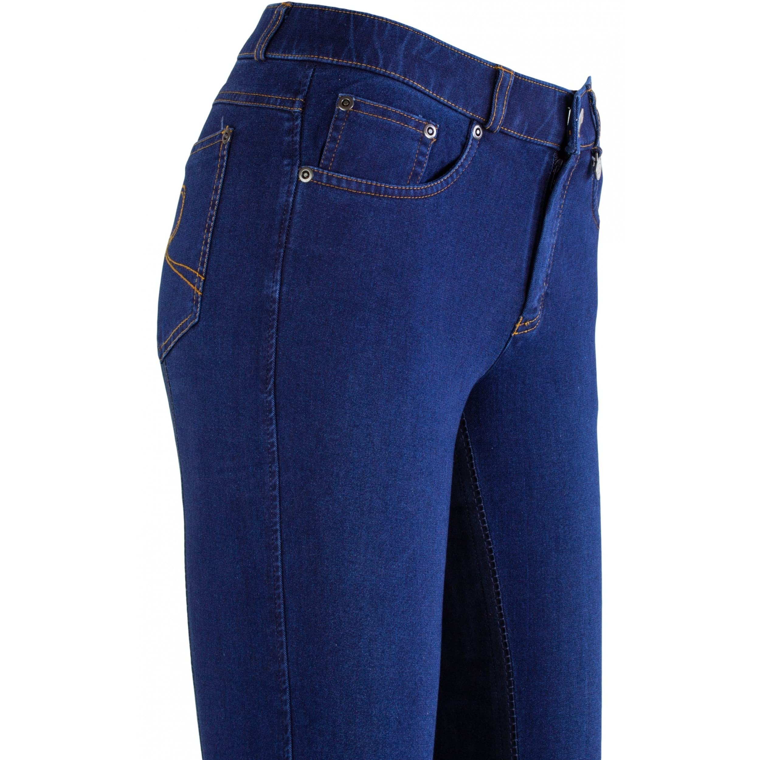 Lazura - Jodhpur Reithose für Damen Dina | Denim Reitjeans mit Vollbesatz | atmungsaktive & elastische Vollbesatzreithose | Jeans-Reithose mit 5 Taschen | Reiterhose in 3 Farben | Größe 36-46