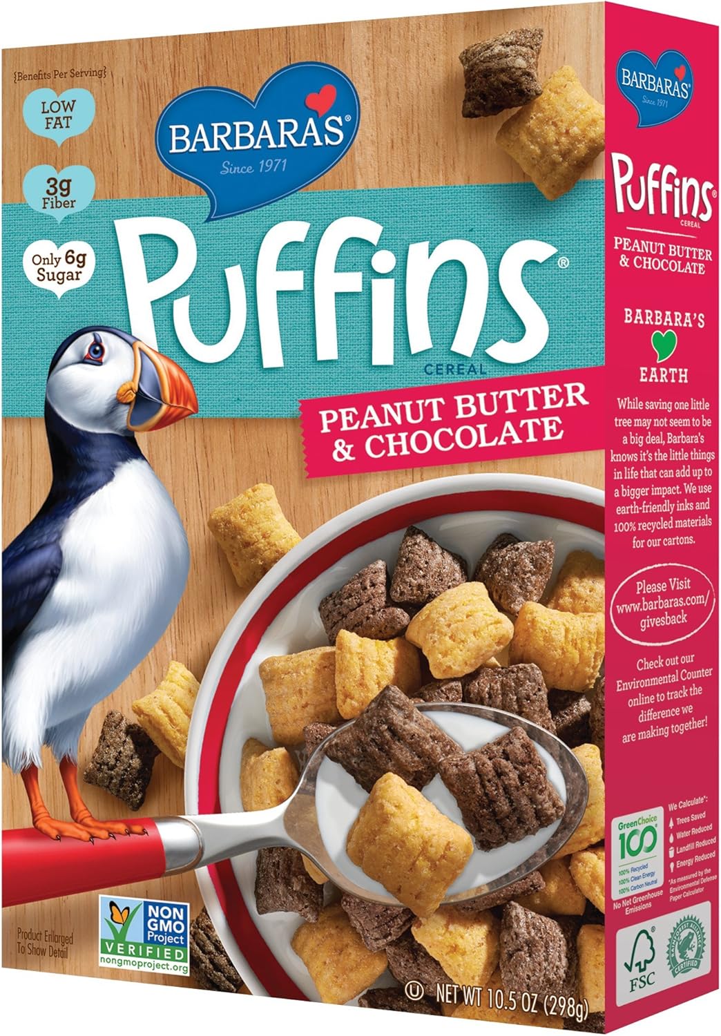 Barbara's Puffins, Peanut Butter & Chocolate, 10.5 Ounce Amazon.ca