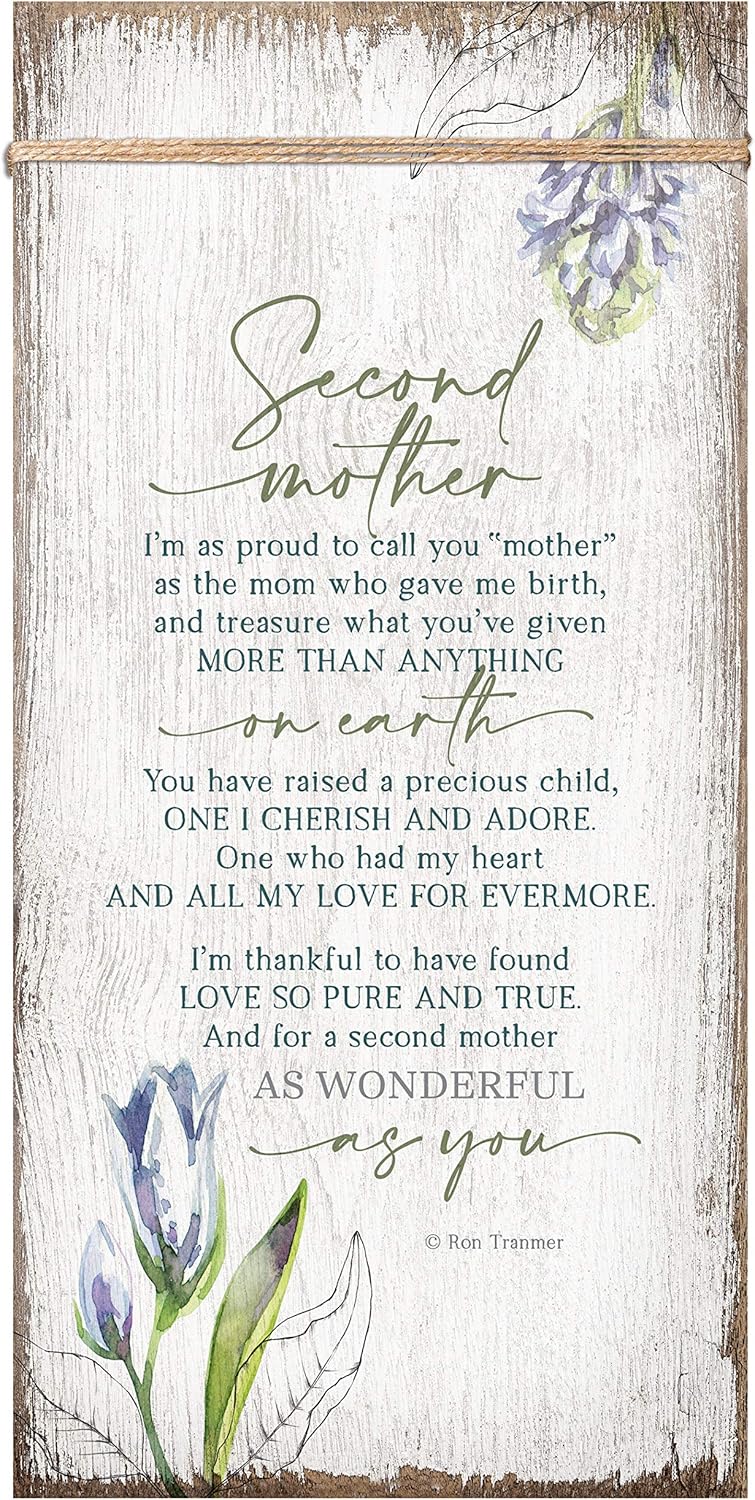 Buy Second Mother Wood Plaque Inspiring Quote 6 3 4 In X 13 5 8 In Frame Wall Hanging Decoration I M As Proud To Call You Mother As The Mom Who Gave