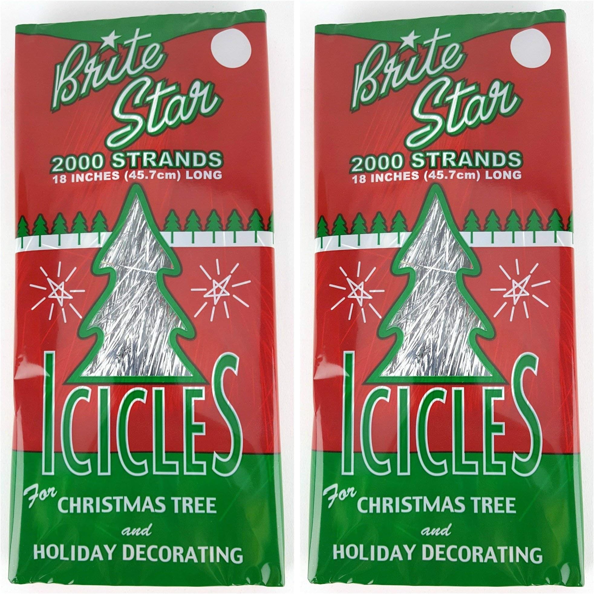 Brite Star (2) - Silver 46cm Icicle Tinsel - 2000 Strands (2)
