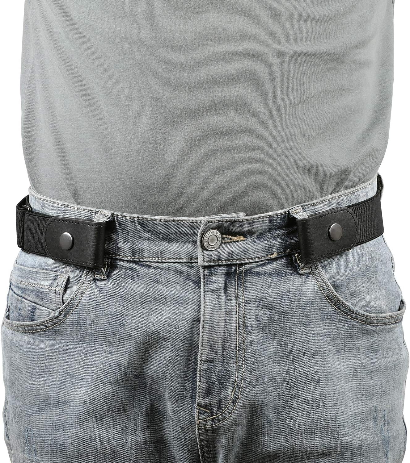 Men No Buckle Belt Buckle Free Elastic No Show Belts Women Unisex Invisible Adjustable Waist Belt for Jeans Pants