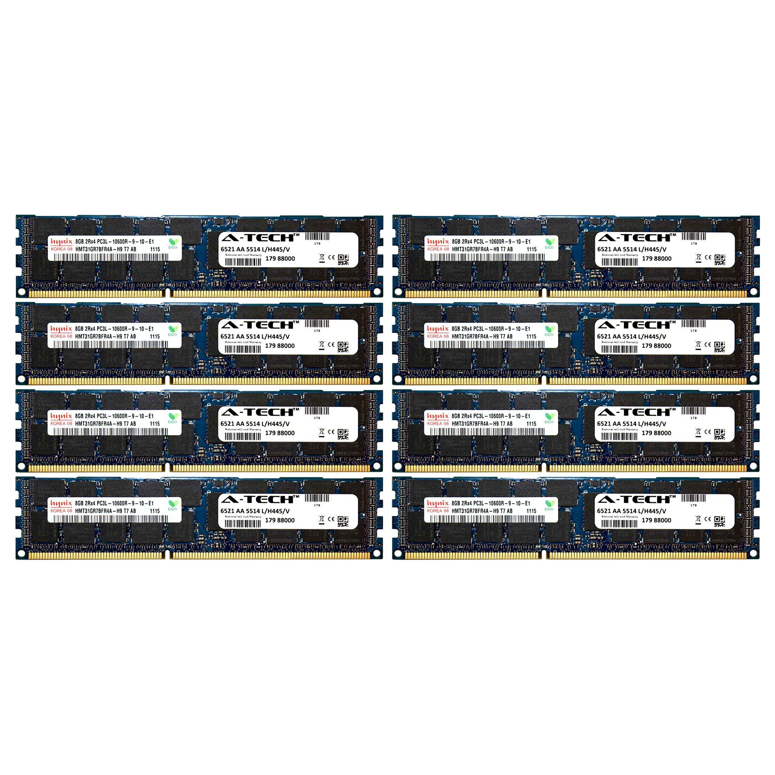 A-Tech Hynix 64GB Kit 8 x 8GB PC3-10600 1.35V for Dell PowerEdge M710hd M820 M915 A3721494 R410 R420 R515 A3721500 R520 R610 R620 A3721505 R715 R720 R720xd Snpp9rn2c/8g R810 R815 A2626072 Memory RAM-picture-16