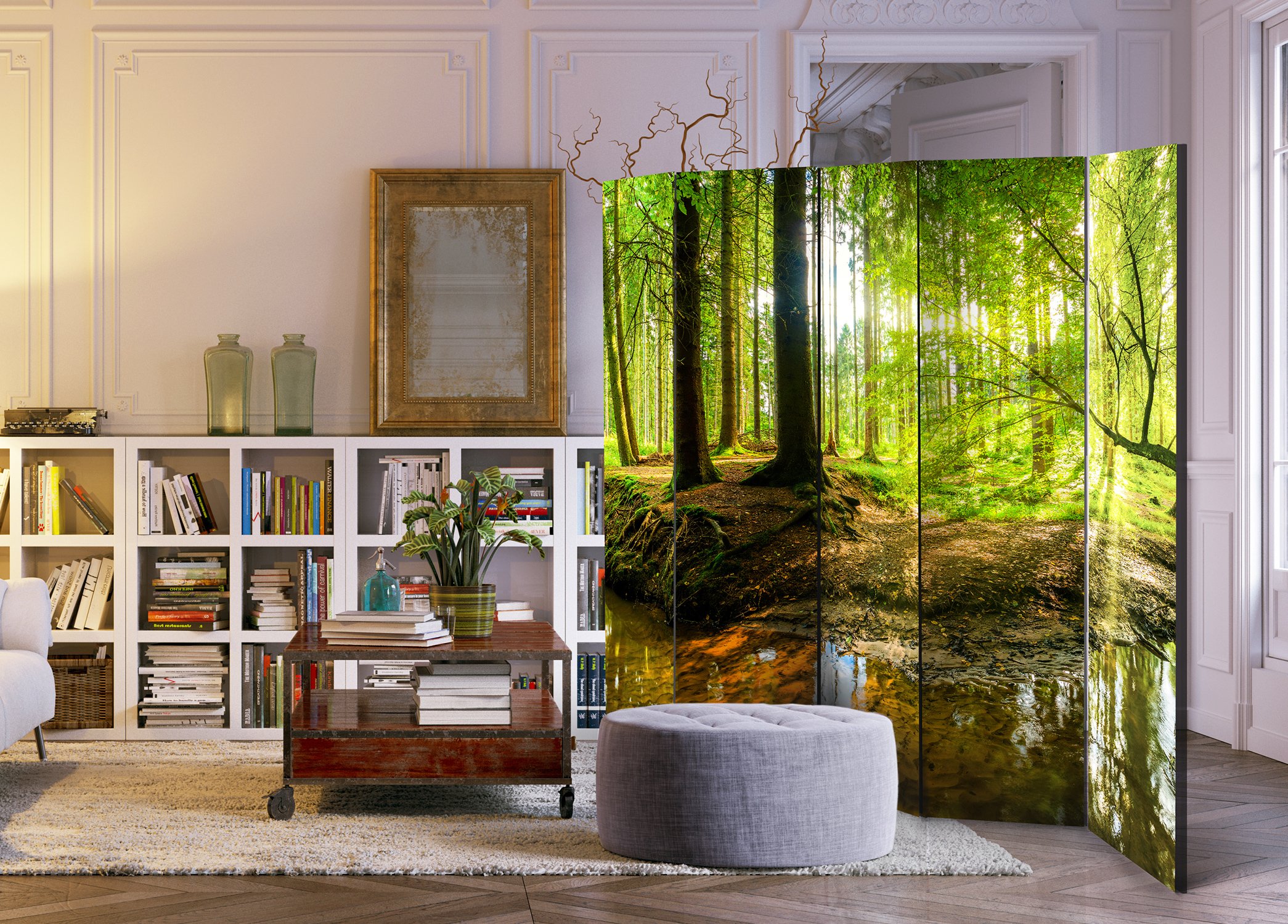Paravent Décoratif Intérieur à Deux Côtés 225x172 cm