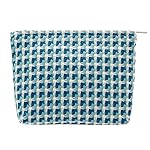 Makeup Bags for Purse Zipper Cosmetic Pouch Large Travel Canvas Make Up Organizer Tool Pouch for Women and Girls,Grid Green