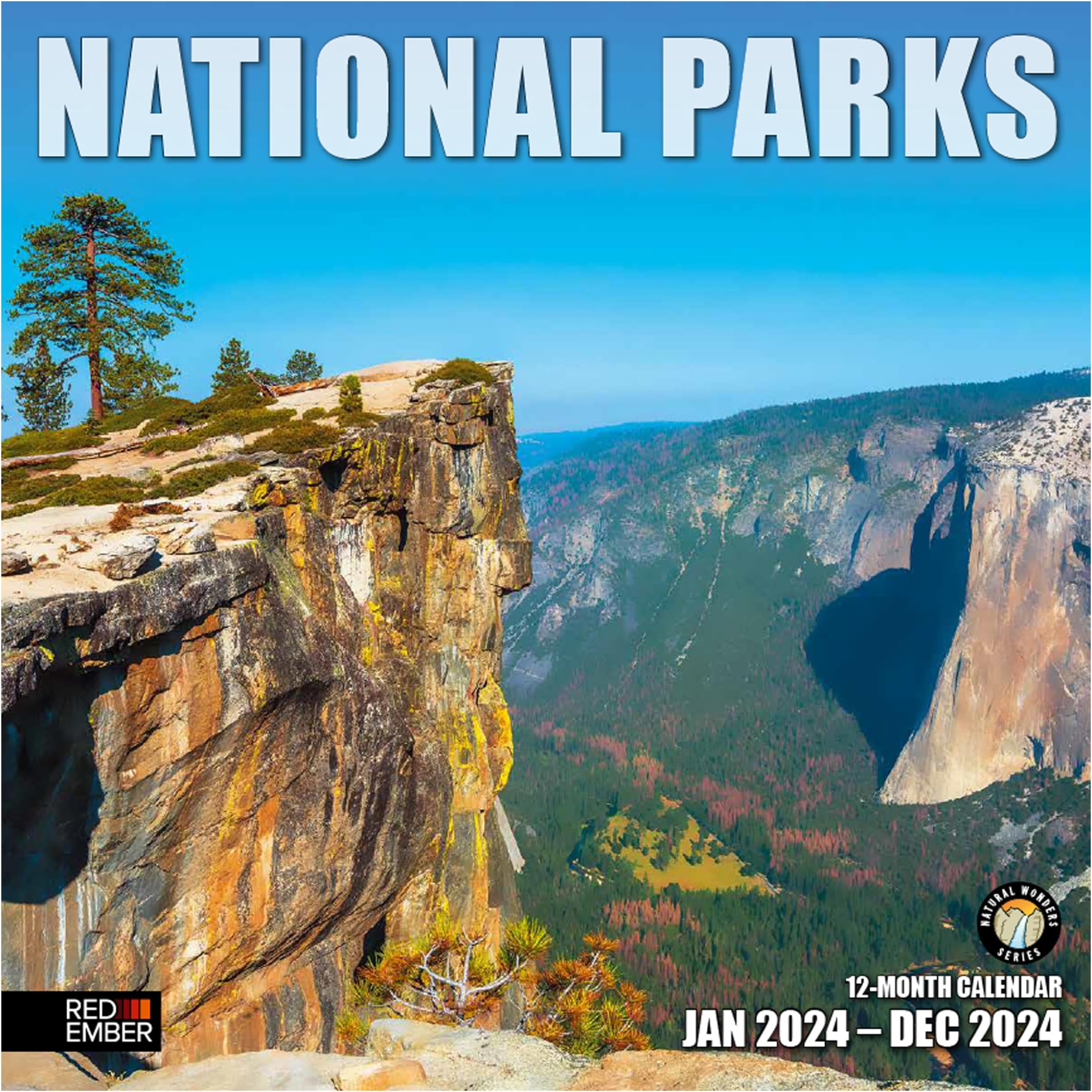 RED EMBER National Parks 2024 Hangable Monthly Wall Calendar | 12" x 24" Open | Giftable | Beautiful Scenes