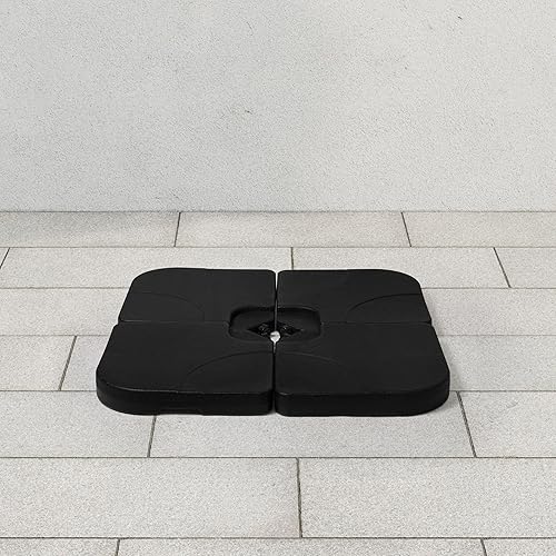 Vista 2 de WestinTrends Paraguas universales de 4 piezas con base cuadrada en voladizo para patio al aire libre, pesos resistentes, relleno de agua o arena