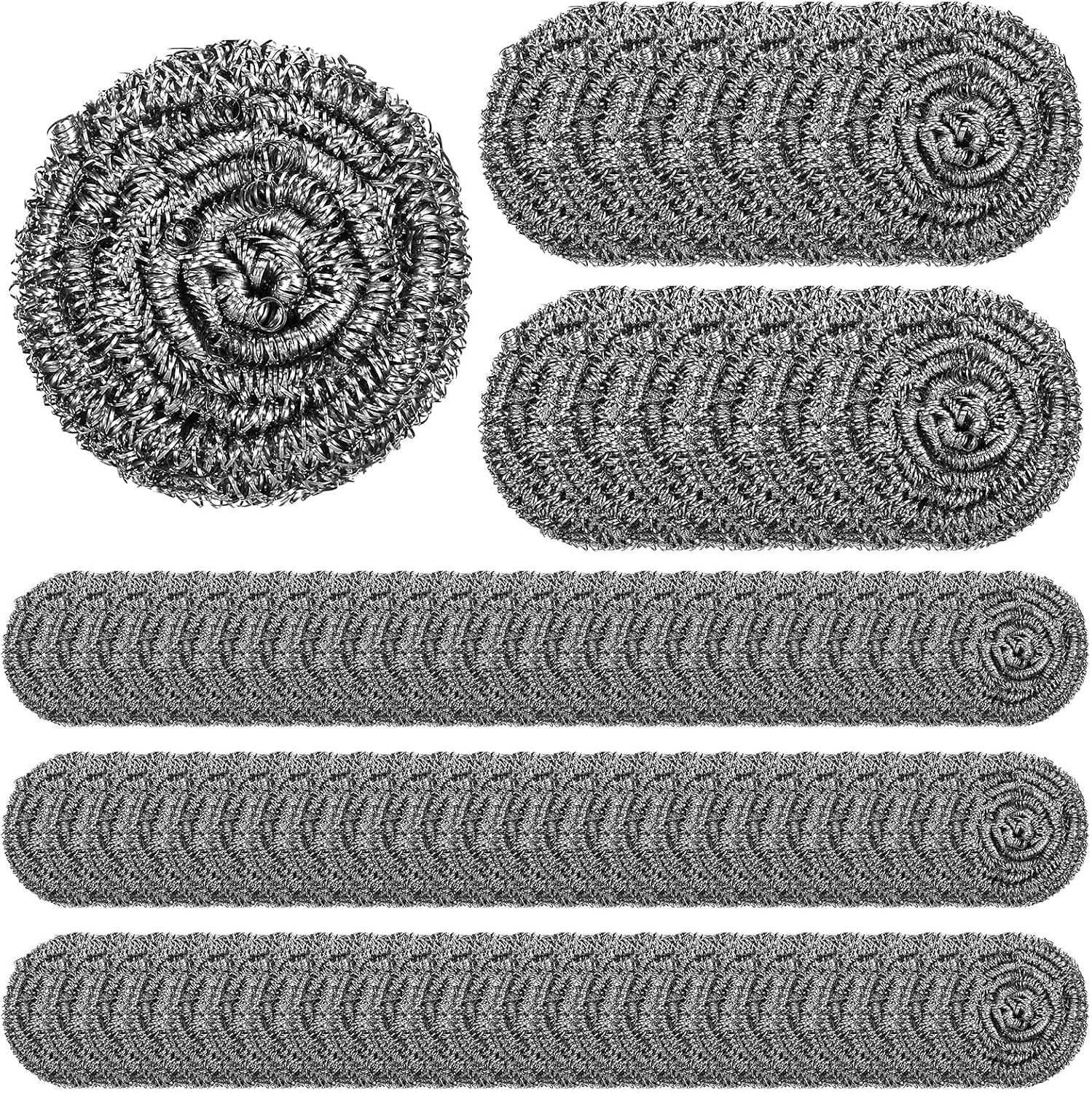 100 Pcs Stainless Steel Scouring Pads Heavy-Duty Metal Sponge Scrubbers for Kitchen & Grill Cleaning, Rust-Resistant Steel Wool for Pots, Pans, Oven 2.5"x1.5"